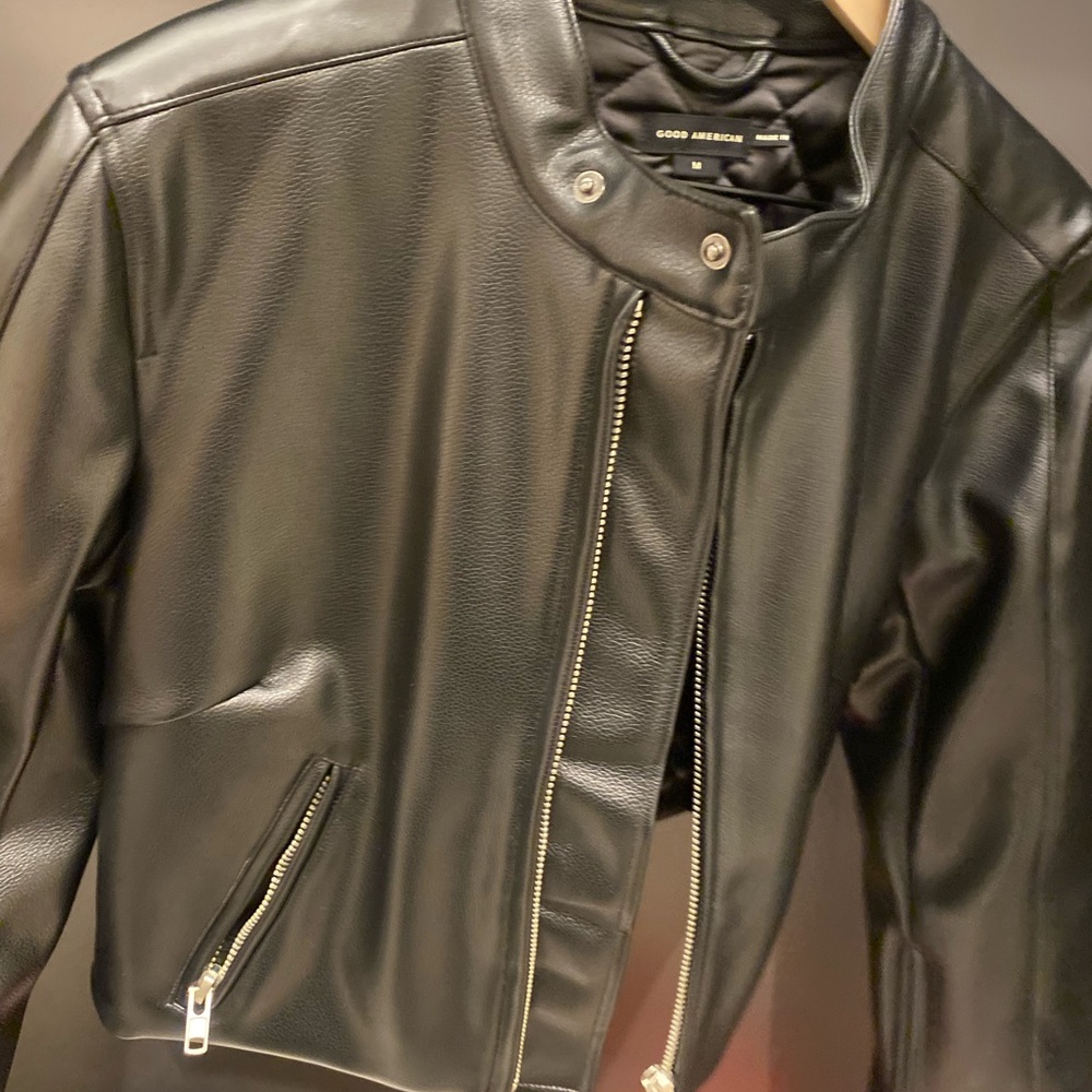 Good American Black Moto Jacket